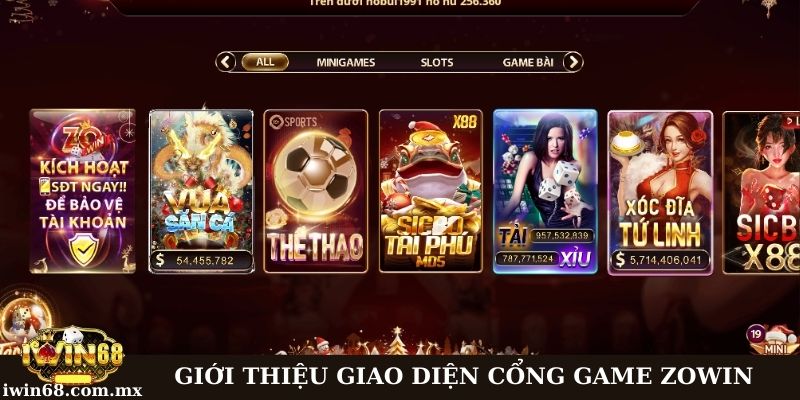 Review cổng game Zowin: Trải nghiệm trò chơi đỉnh cao 1 Giới thiệu giao diện cổng game Zowin