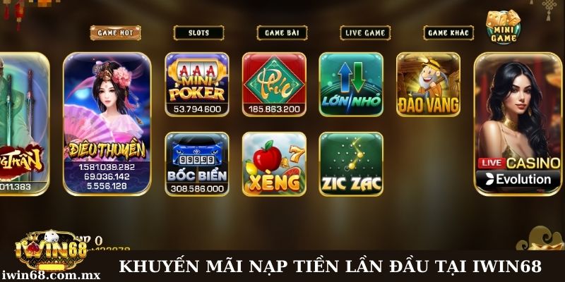 Khuyến mãi Iwin68: Cơ hội độc quyền cho thành viên 2 Ưu đãi nạp đầu một trong những chương trình hấp dẫn tại Iwin68