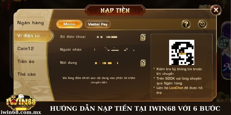 Nạp tiền Iwin68: 6 bước thao tác nhanh chóng và an toàn 1 Hướng dẫn 6 nạp tiền Iwin68 đơn giản dành cho người chơi