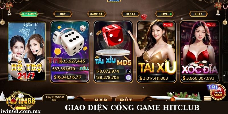 Giới thiệu giao diện cổng game Hitclub